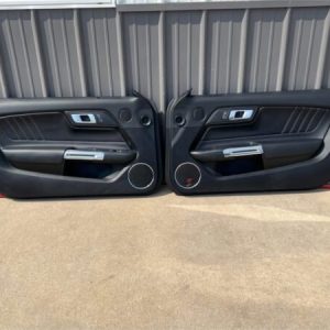 2018-2022 Mustang GT V6 EcoBoost LH RH Premium Leather Insert Door Panels Pair