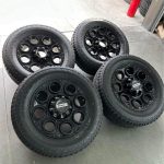 20in OEM F350 superduty FX4 package rims 275/65/20 Bridgestone dueler all terrain tires  Wheels are 20in OEM wheels off a 2026 ford f350 sport FX4 upgrade package.