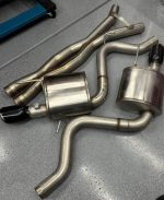Corsa 15-17 Mustang Sport Cat Back Exhaust Black tips,