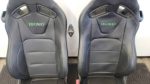 2015-2023 Ford Mustang Front & Rear Recaro Leather Seat Set Black Leather with Green Stitch - Image 5