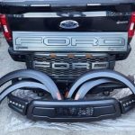 Matte Black Front Grill Grille Fit For Ford F150 Raptor -2023-2021 With Led light - *Rivet Style Black Wheel Fender Flares Cover For 2023-2021- F150- Raptor- Branded New Condition