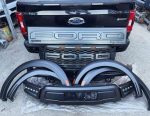 Matte Black Front Grill Grille Fit For Ford F150 Raptor -2023-2021 With Led light - *Rivet Style Black Wheel Fender Flares Cover For 2023-2021- F150- Raptor- Branded New Condition