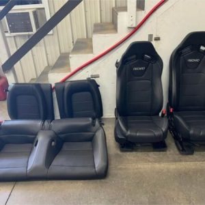 2015-2017 Mustang GT Black Leather Recaro Seats Front Rear