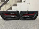 2018-2023 Mustang GT Black LH RH Red Insert Door Panels Pair
