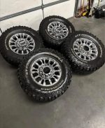 18” OEM f350 king ranch wheels 295/70/18 cooper STT PRO tires  Wheels are 18” OEM takeoff wheels off a 2022 ford f350 king ranch package.