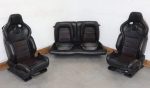 15-17 Mustang GT350 Coupe Katzkin Leather Seats Set (Ebony/Red)