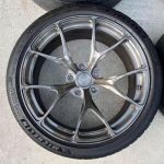 forged Signature SV104 wheels in Brushed Smoke Tinted (also known as Brushed Dark). Includes OEM TPMS. F: 19 x 9.5 ET18n- Michelin Pilot Sport 4S (255 35 19) R: 19 x 11 ET37  Michelin Pilot Sport 4S (295 35 19) Front tires are in great condition, 7-8 32nds tread depth and date codes 46 21 Rear tires are also in great condition,Tread depth 7/32nds on the Cup 2’s, date codes 32 22 nnThe wheels are overall in 9.5 10 - Image 4