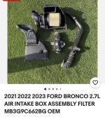 2022 Ford Bronco 2.7L eco boost OEM complete intake kit - Image 3