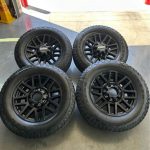 20in OEM ford f350 lariat blackout wheels 275/65/20 Goodyear wrangler a/t tires  Wheels are 20in OEM wheels off a 2022 ford f350 lariat blackout package.