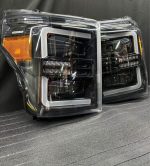 2011 - 2016 F250 F350 Headlights Black Full LED NEW - Image 4