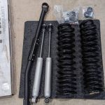 BDS progressive coil leveling kit. Comes with adjustable track bar, front-rear shocks, and all brackets needed.