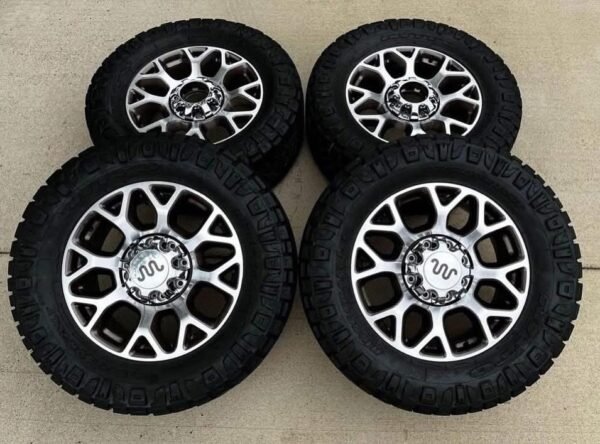 3ec308cc-1c98-4528-ae38-62dbaa0911ed-600x444-1 Ford Superduty F250/F3250 wheels w/ 35” Tires Set of highly sought after honey comb wheels off a 2021 King Ranch