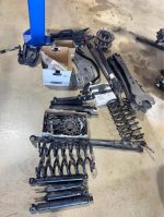 2020 and one sets off a 2022  2 sets of springs and shocks One set of driveshafts  10 lug spacer assembly 2 Trac bar brackets 1 set of rear blocks  1 set of radius arms  Factory brake lines  Factory lug nuts