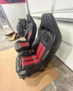 2012 Shelby GT500 red stripe Recaro front seats and matching rear seat. - Image 3