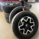 5 Ford Bronco rims with tires. Rims came off a 2021 Ford Bronco Outerbanks and include Ford TPMS sensors in each wheel.