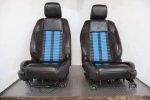 11-12 Ford Mustang Shelby GT500 Leather Seat Set (Black & Blue) - Image 3