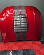 Super Snake Hood Mustang 2018 2023 MP concepts super snake hood 2018 2023in Ruby Red with carbon fiber air intakes - Image 3