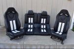 2012 FORD MUSTANG GT500 OEM RECARO BLACK & WHITE LEATHER PERFORMANCE SEATS COBRA 🐍 - Image 3