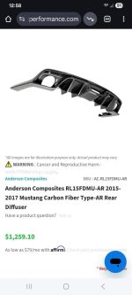 Mustang Carbon Fiber Type-AR Rear Diffuser. - Image 11