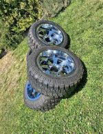 20x12 Moto Metal wheels 8x6.5 on 33x12.5 tires with good tread left - Image 6