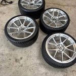 Mustang Signature sv801 wheelsn nSet of signature sv801 wheels . n4 wheels still look new . nAll wheels are 5x114.3, tires are new nn20x9 +25 with tires mounted.n20x10.5 +30 with tires mounted.