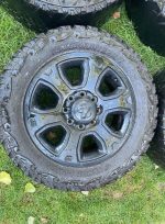 2018 Dodge Ram 2500 8 lug black 20” wheels & tires. 2018 Dodge Ram 2500 20” Wheels in great shape.  The tires have low tread, 33x12.5x20. - Image 3