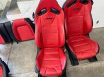 2018-2022 Mustang GT Red/Black Leather Recaro Seats Front Rear - Image 4