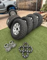 Ford super duty platinum wheels nitto 38s  Set of ford super duty platinum wheels  5 wheels 5 tires