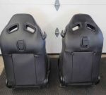 2015-2023 Ford Mustang Front & Rear Recaro Leather Seat Set Black Leather with Green Stitch - Image 4