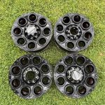 F250 superduty. They are in perfect condition. No damage or scratches. Includes center caps and lug nuts. 8x170 lug will fit f250 and f350.