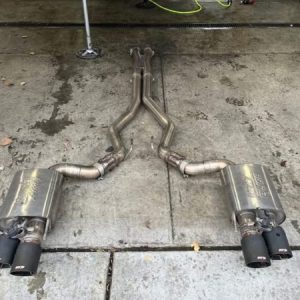 2018+ Ford Mustang GT Borla ATAK 3 Active exhaust with Carbon Fiber tips.