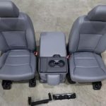 Ford SUPER DUTY Front Bucket Seats Grey VINYL Set w/ JUMP SEAT Replacement OEM .
