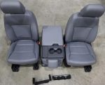 Ford SUPER DUTY Front Bucket Seats Grey VINYL Set w/ JUMP SEAT Replacement OEM .