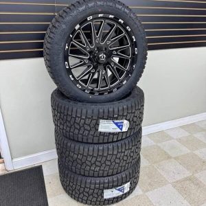 New 22x10 TIS Offroad Black/Milled Wheels 6x135 F-150 with 33x12.50R22 ATX850 Tires.