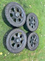 2018 Dodge Ram 2500 8 lug black 20” wheels & tires. 2018 Dodge Ram 2500 20” Wheels in great shape.  The tires have low tread, 33x12.5x20. - Image 2