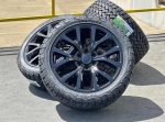 Brand new 22" aftermarket black wheels 22X9.5 +31mm offset 6X135 Bolt pattern rims and All-terrain 285/45R22 tires