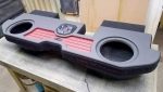 a custom car audio system package that includes: - Amp - Sub box - 2 JL Audio 13.5 TW5’s - Plug and play harness for a HK system - 4 gauge OFC and RCAs - JL Audio 1000/1D - Driver’s side back wall plate - Image 4