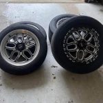 drag pack wheels.Weld laguna beadlock drag setup,Micky Thompson et street r 305/45/17,and micky Thompson sportsman s/r 28x6 skinny.5x114.3 bolt pattern.