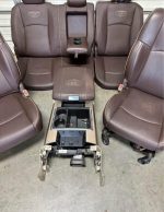 2003-2018 dodge ram 1500 2500 brown leather Laramie Longhorn crew cab front and rear seats console - Image 5