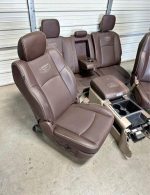 2003-2018 dodge ram 1500 2500 brown leather Laramie Longhorn crew cab front and rear seats console - Image 4