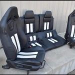 2012 FORD MUSTANG GT500 OEM RECARO BLACK & WHITE LEATHER PERFORMANCE SEATS COBRA 🐍
