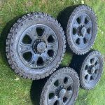 2018 Dodge Ram 2500 8 lug black 20” wheels & tires. 2018 Dodge Ram 2500 20” Wheels in great shape.  The tires have low tread, 33x12.5x20.