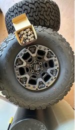 Ford Raptor R 37" Tires & Beadlock Rims  37x12.50R17 BFGoodrich Baja tires on Raptor R beadlocking rims. New. Full set of four with lug nuts. - Image 5