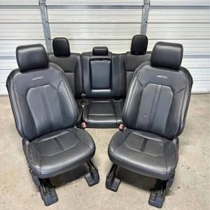 2017-2024 FORD F150 F250 F350 F450 FRONT & REAR SEATS PLATINUM BLACK LEATHER