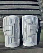 Paint matched ford f250 f350 f450 f550 2017-2022 taillights   OXFORD straight white  Led