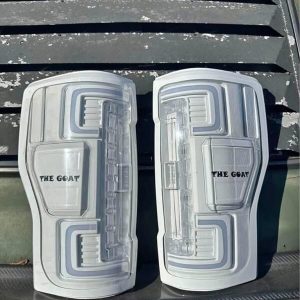 Paint matched ford f250 f350 f450 f550 2017-2022 taillights   OXFORD straight white  Led
