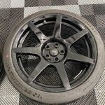 OEM Ford set of GT350R carbon wheels, TPMS sensors, Michelin Cup 2 Tires and center caps.