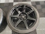 OEM Ford set of GT350R carbon wheels, TPMS sensors, Michelin Cup 2 Tires and center caps.