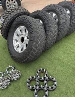 Ford super duty platinum wheels nitto 38s  Set of ford super duty platinum wheels  5 wheels 5 tires - Image 3