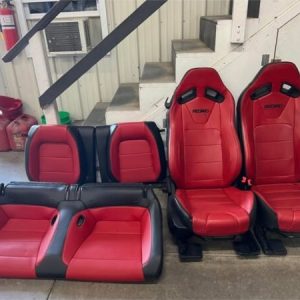 2018-2022 Mustang GT Red/Black Leather Recaro Seats Front Rear